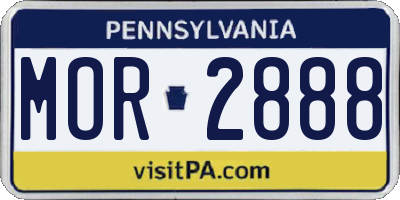 PA license plate MOR2888
