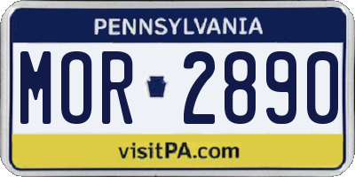 PA license plate MOR2890