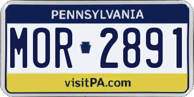 PA license plate MOR2891