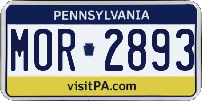 PA license plate MOR2893