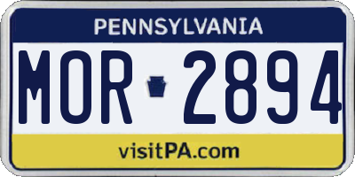 PA license plate MOR2894