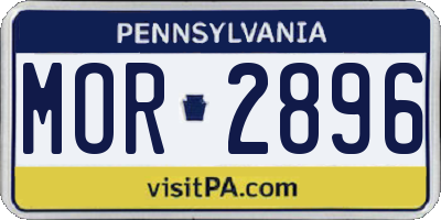 PA license plate MOR2896