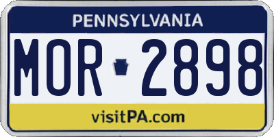 PA license plate MOR2898