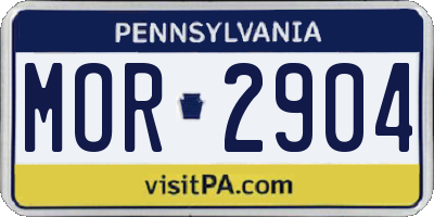 PA license plate MOR2904