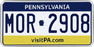 PA license plate MOR2908