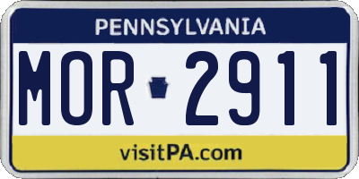 PA license plate MOR2911
