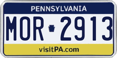 PA license plate MOR2913