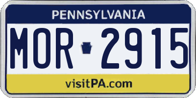 PA license plate MOR2915