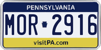 PA license plate MOR2916