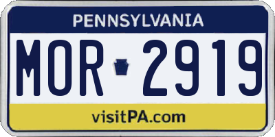 PA license plate MOR2919