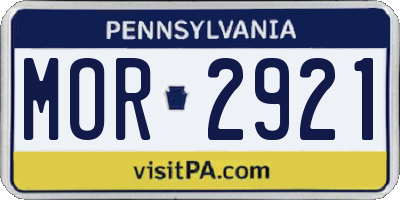 PA license plate MOR2921