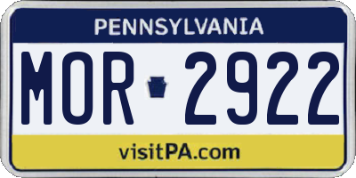 PA license plate MOR2922