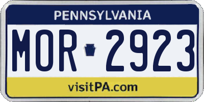 PA license plate MOR2923