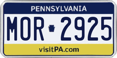 PA license plate MOR2925