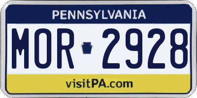 PA license plate MOR2928