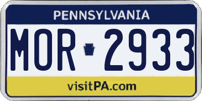 PA license plate MOR2933