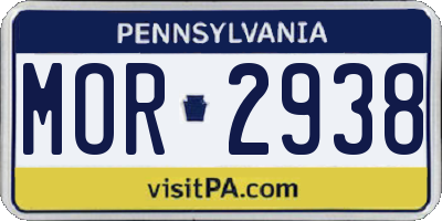 PA license plate MOR2938