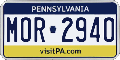 PA license plate MOR2940