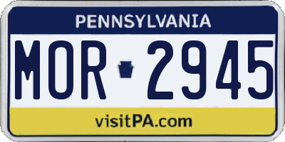 PA license plate MOR2945