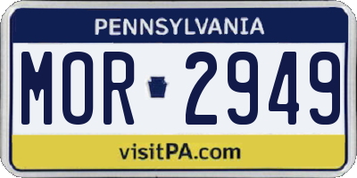 PA license plate MOR2949