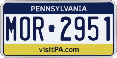 PA license plate MOR2951