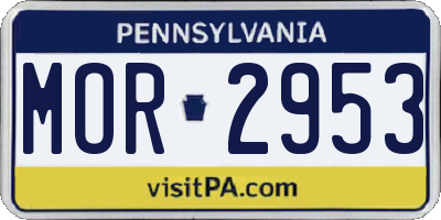PA license plate MOR2953