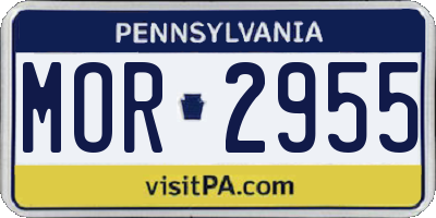 PA license plate MOR2955