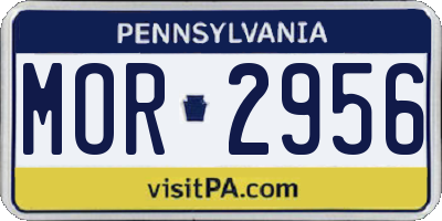 PA license plate MOR2956