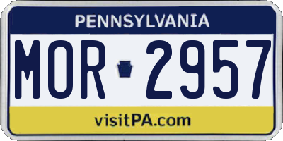 PA license plate MOR2957