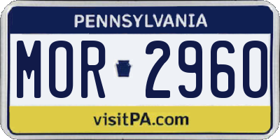 PA license plate MOR2960