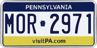 PA license plate MOR2971