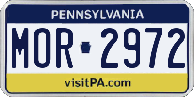PA license plate MOR2972