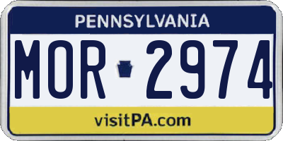 PA license plate MOR2974