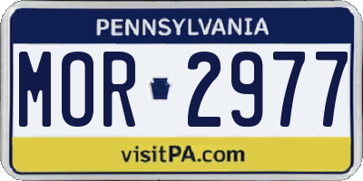 PA license plate MOR2977