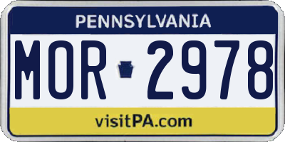PA license plate MOR2978