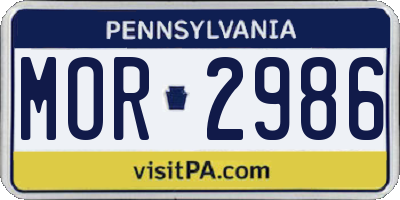 PA license plate MOR2986