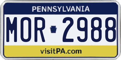 PA license plate MOR2988