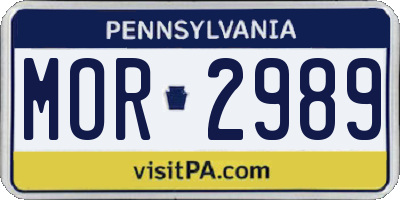 PA license plate MOR2989