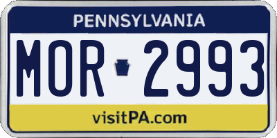PA license plate MOR2993