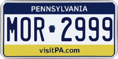 PA license plate MOR2999