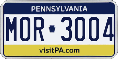 PA license plate MOR3004