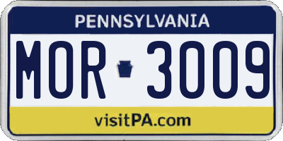 PA license plate MOR3009