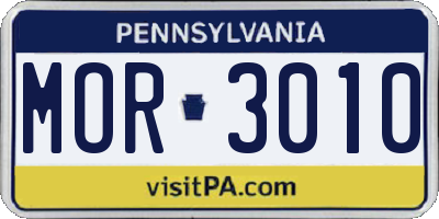 PA license plate MOR3010