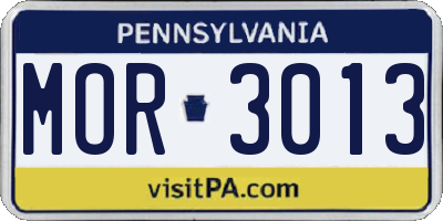 PA license plate MOR3013