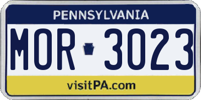 PA license plate MOR3023