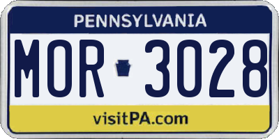 PA license plate MOR3028
