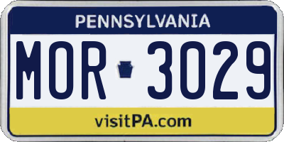 PA license plate MOR3029