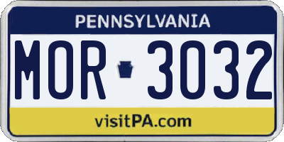 PA license plate MOR3032