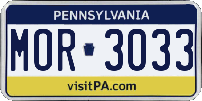 PA license plate MOR3033