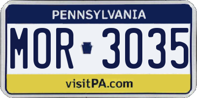 PA license plate MOR3035